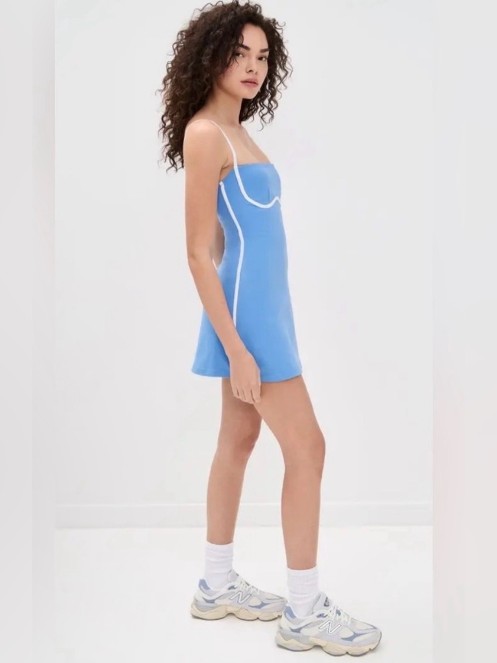 ALO Yoga Crystal Clear Blue Airbrush Streamlined Dress